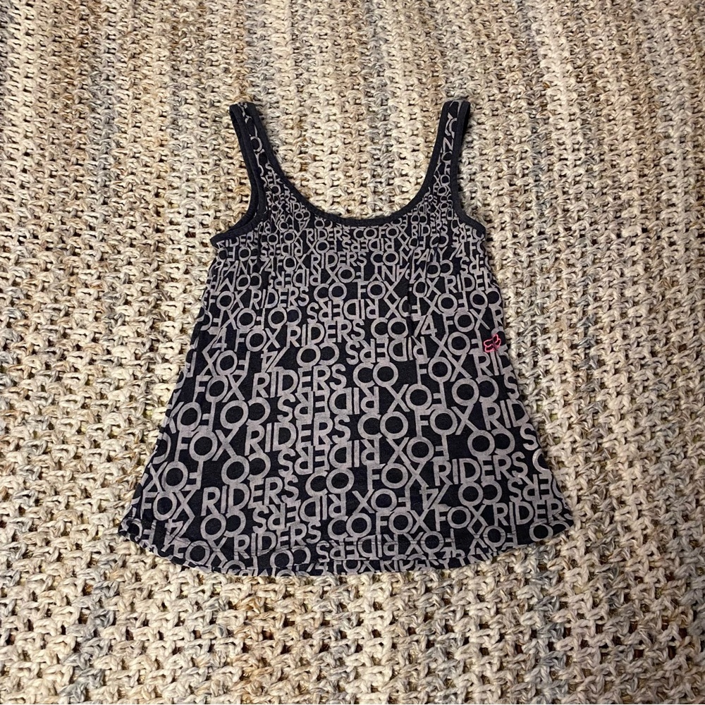 Y2K Fox Riders Black and Gray Graphic Tank
